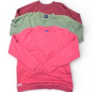 Bundle of 3 Johnnie-O Pamlico Crewneck Sweatshirts- Mens XL Coral-Green-Maroon